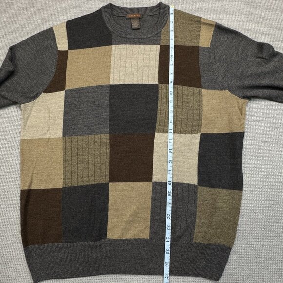 Dockers Mens Large Gray Colorblock Pullover Sweater Long Sleeve Crew Neck Office - Picture 7 of 10